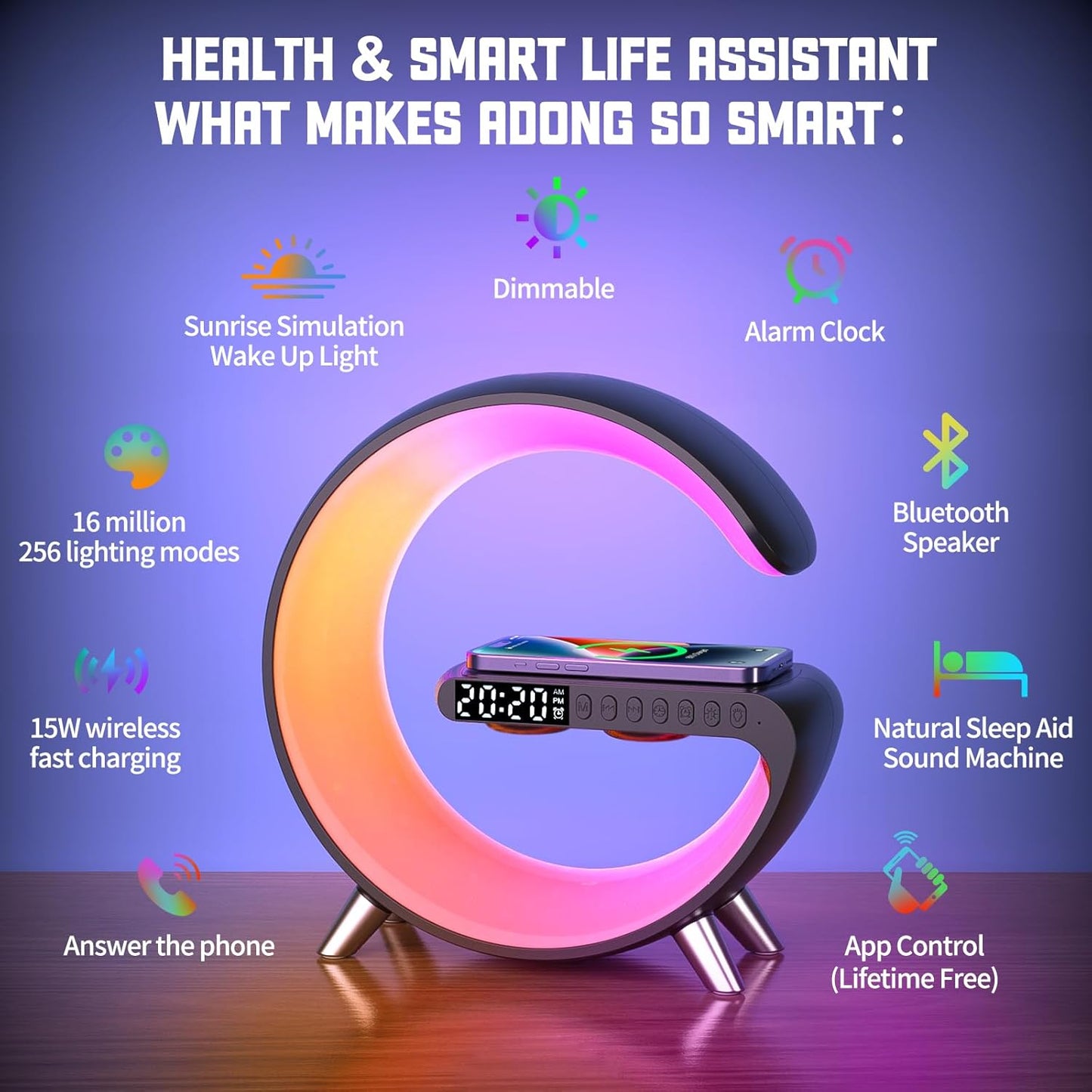 GlowGo™ - Futuristic Alarm Cock Wireless Charger